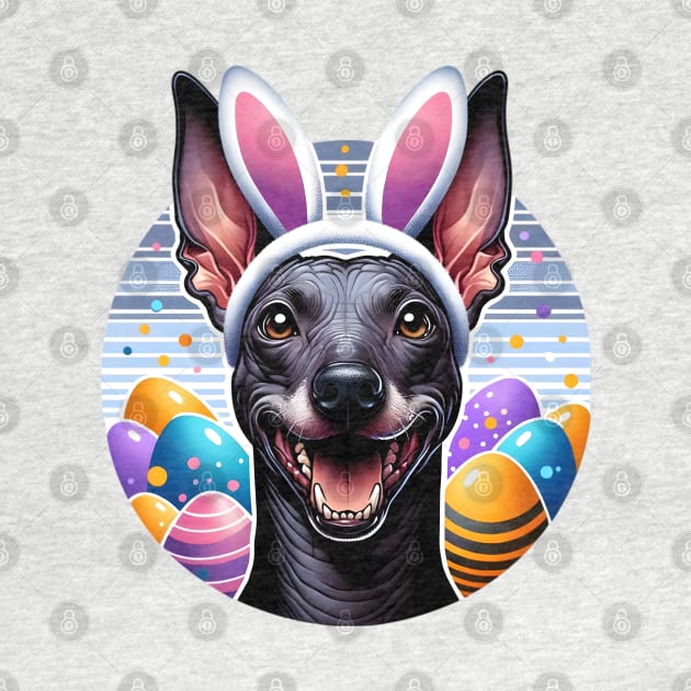 Xoloitzcuintli Celebrates Easter with Bunny Ear Headband by ArtRUs